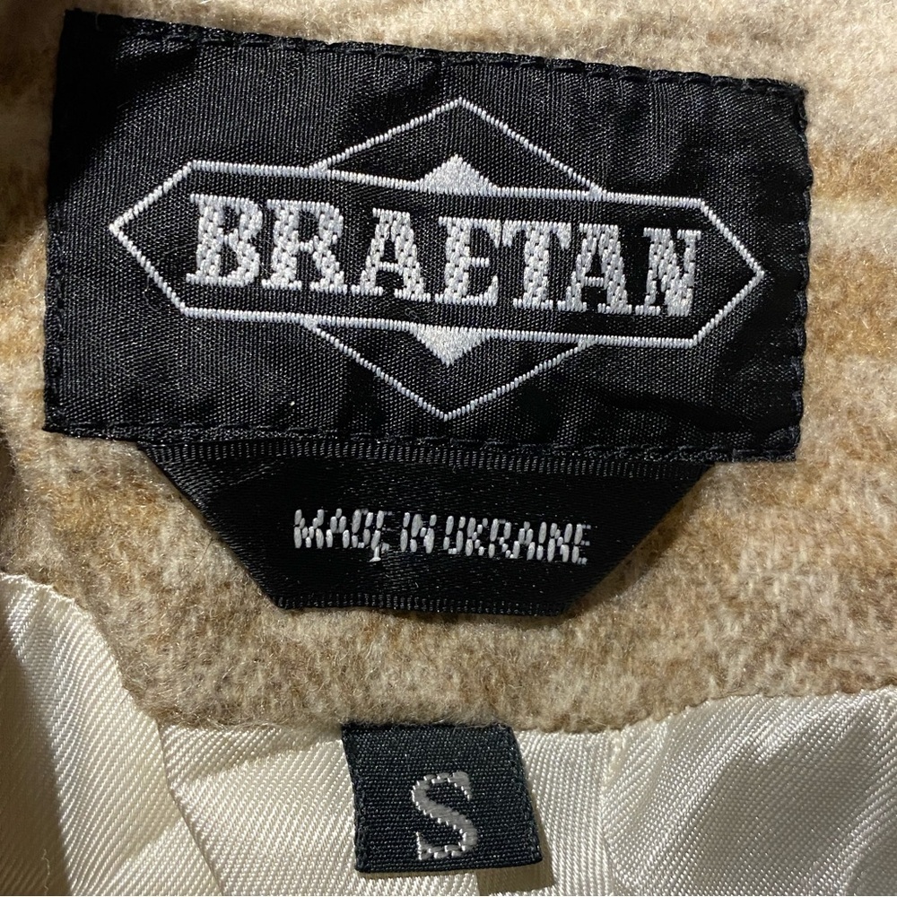 Braetan Vintage Wool Blend Neutral
Tone Single Button Blazer Size Small Pit 21 - Picture 14 of 14